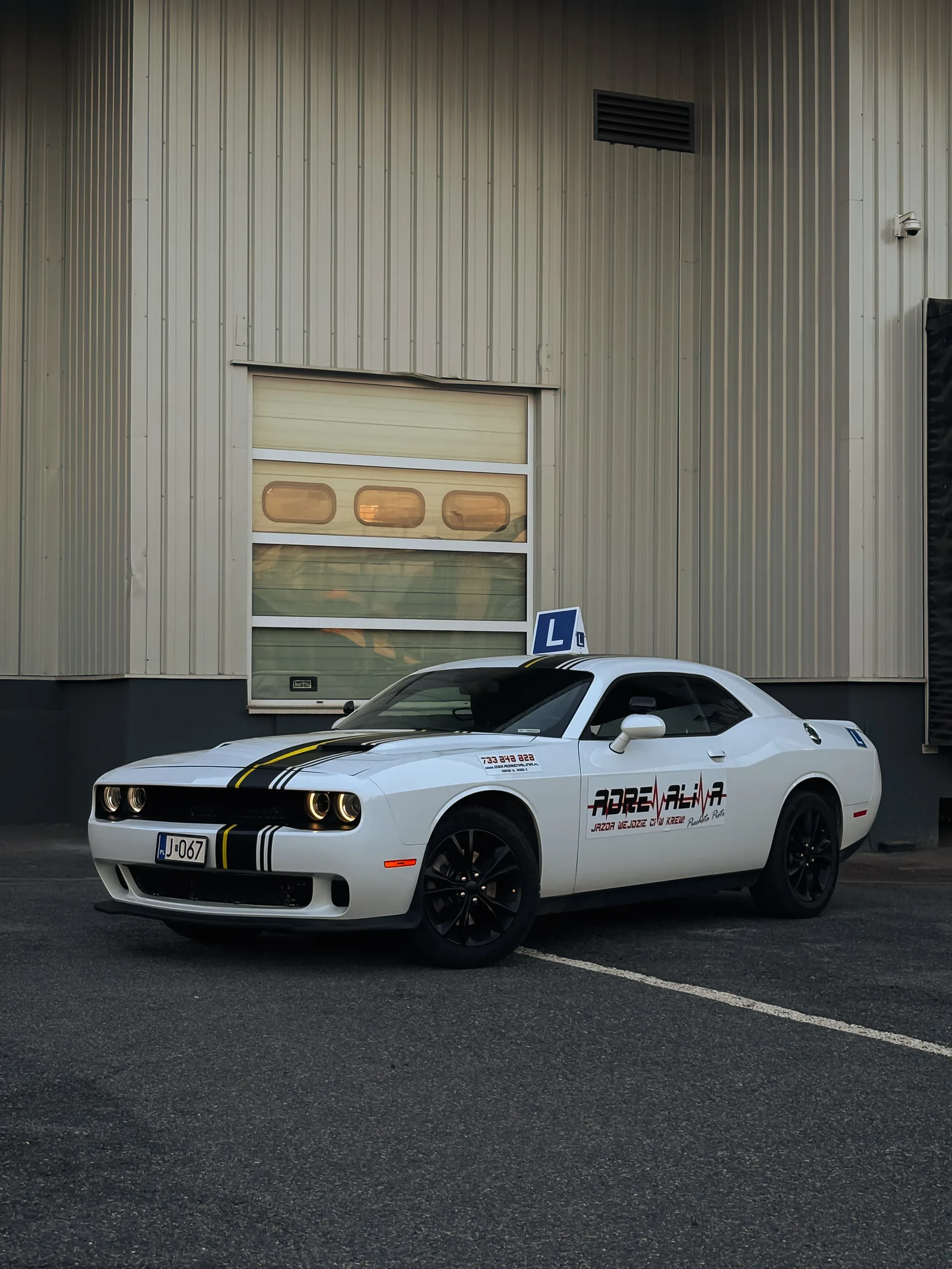 Dodge Challenger na płycie poślizgowej